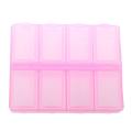 Plastic Rectangle 8 Compartments 7 Days Medicine Pill Box Pink