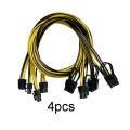 4pcs Pcie 6pin to 8pin(6+2) Male to Male Pci-e Power Cable for Gpu