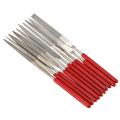 10 Pcs Square Oval  Crossing Stone Metal Diamond Needle Files