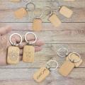 10 Pack Blank Wooden Key Chain with Keyrings for Edc Tags Diy Key