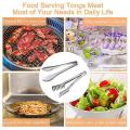 4 Pieces Food Tongs Set 9 Inch Stainless Steel Food Serving Tongs
