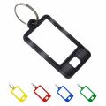 100 Pcs Tough Plastic Key Tags with Window and Split Ring, 5 Colors