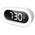 Digital Alarm Clock Night Light for Bedroom, Snooze Function (white)