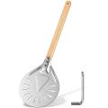 Aluminum Pizza Peel and Detachable Wooden Handle Pizza Paddle A