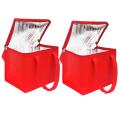 2pcs Insulated Bag Aluminum Foil Thermal Box Waterproof Red