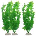 3 Pcs 10.6" Height Green Plastic Artificial Plants for Aquarium
