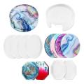 Coaster Resin Molds,7 Pack Diy Casting Mold Silicone Coaster