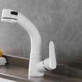 Basin Faucet Brass Mixer Tap Hot & Cold Water Bathroom Faucet-white