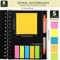 Pack Of 8 Lined Spiral Notebook Kraft Cover Notepad Notepad with Pen
