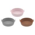 Air Fryer Silicone Pot Reusable Oven Baking Mat Basket Round/square