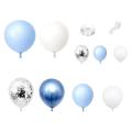 Blue Balloons Garland Arch Kit 107 Pcs Blue White Silver Balloon