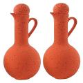 2 Pcs Ceramic Seasoning Bottle Household Oil Vinegar Bottle Orange
