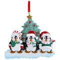 Personalized Penguin Family Christmas Tree Ornament (family Of 3)