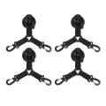 4pack Outdoor Double Hooks Suction Cup Anchor Hook Heavy Duty Black