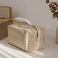 Jute Tissue Case Napkin Holder for Living Room Table Tissue Boxes (c)