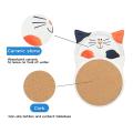 4 Pcs Drink Coaster,water-absorbing Ceramic Coaster,cute Cat Coaster