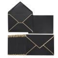 100 Pack A7 Envelopes V Flap Envelopes with Gold Borders (black)