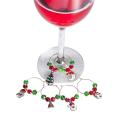 6 Pc Christmas Glass Ornaments Christmas Wine Ring for Goblet Drinks