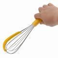 304 Stainless Steel Balloon Whisk with Silicone Scraper ,yellow