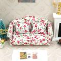 1/12 Scale Doll House Miniature Double Sofa with Pillow for Dollhouse
