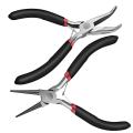 2pack Bent Chain&round Nose Pliers for Crafting Repair,jewelry Making