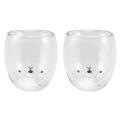 2x Double-layer Coffee Cup Glass Child Girl Bear