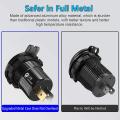 3.0 Dual 12v Usb Car Charger, Aluminum Socket with Switch Button