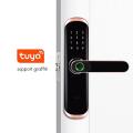 Tuya App Mobile Phone Remote Password Smart Door Lock Rose Gold