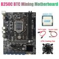 B250c Mining Motherboard with G3920 Or G3930 Cpu Cpu+fan+sata Cable+switch Cable