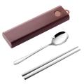 Stainless Steel Cutlery Set Chopsticks Spoon Set with Box Pink