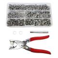 200pcs 9.5mm Metal Sewing Buttons Prong Ring Press Studs Snap