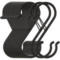 20 Pack S Hooks for Hanging,buckle Design Metal Black S Shaped Hooks