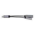 Usb C to 3.5mm Headphone Jack Adapter 2 In 1,audio Cable Gray