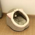 Cat Bed Warm Pet Basket Kitten Lounger for Washable Cave Cats Beds(m)