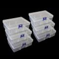 6pcs Clear Plastic Organizer Box,with Snap-tight Closure Latch