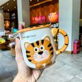 Cartoon Tiger Ceramic Tea Cup for The Year Of Tiger Coffee Milk Mug D