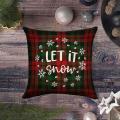 Pillow Covers 18x18inch Set Of 4 with Bird and White Christmas Wreath