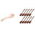 10 Pieces Wooden Spoons for Eating, Eco-friendly Handmade Teaspoon