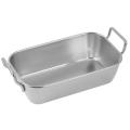 Stainless Steel Food Storage Tray Double Ears Fried Chicken Square, C