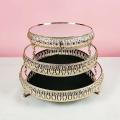 Gold Crystal Metal Wedding Cake Stand Set Party Tray Cake Holder S