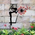 Creative Flower Sculpture Silhouette Garden Decor Outdoor Metal Art