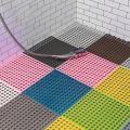 6pcs Anti-slip Splicing Pvc Bathroom Kitchen Mat 30x30cm Pink