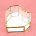 2x Flip Love Heart Shaped Geometric Glass Jewelry Box Glass Ring Box