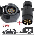 7 Pin European Trailer Socket+plug Tow Bar Connector for Car 12v