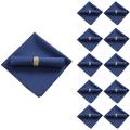 10pcs 48x48cm Polyester Cloth Napkins for Restaurant, Navy Blue