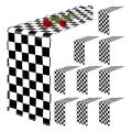 10 Pack Table Runner Polyester Decor Classic Black and White Lattice