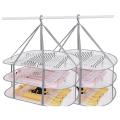 3 Layers Foldable Clothes Drying Rack, Mesh Hanging Air Dryer