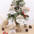 4 Pcs Christmas Pendant, Wooden Ornaments Christmas Tree Decoration