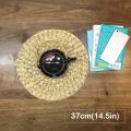 Hand-woven Natural Water Hyacinth Round Woven Rattan Placemat 4pc