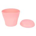 Plastic Plant Flower Pot with Tray Round Pink Upper Caliber 14cm